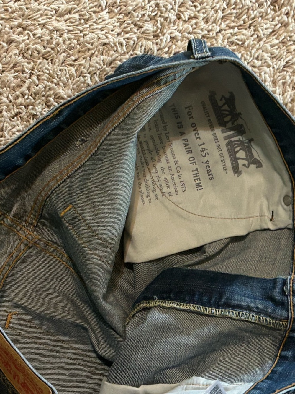 Levi's Men's Indigo Straight Jeans - Picture 3 of 4